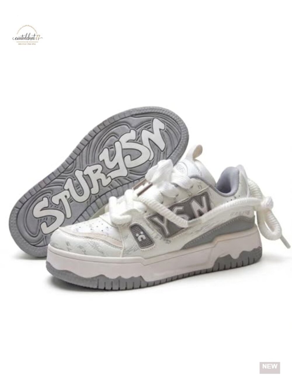 Unisex Platform Sneakers Leather Skate Street Chunky Casual Walking Shoes